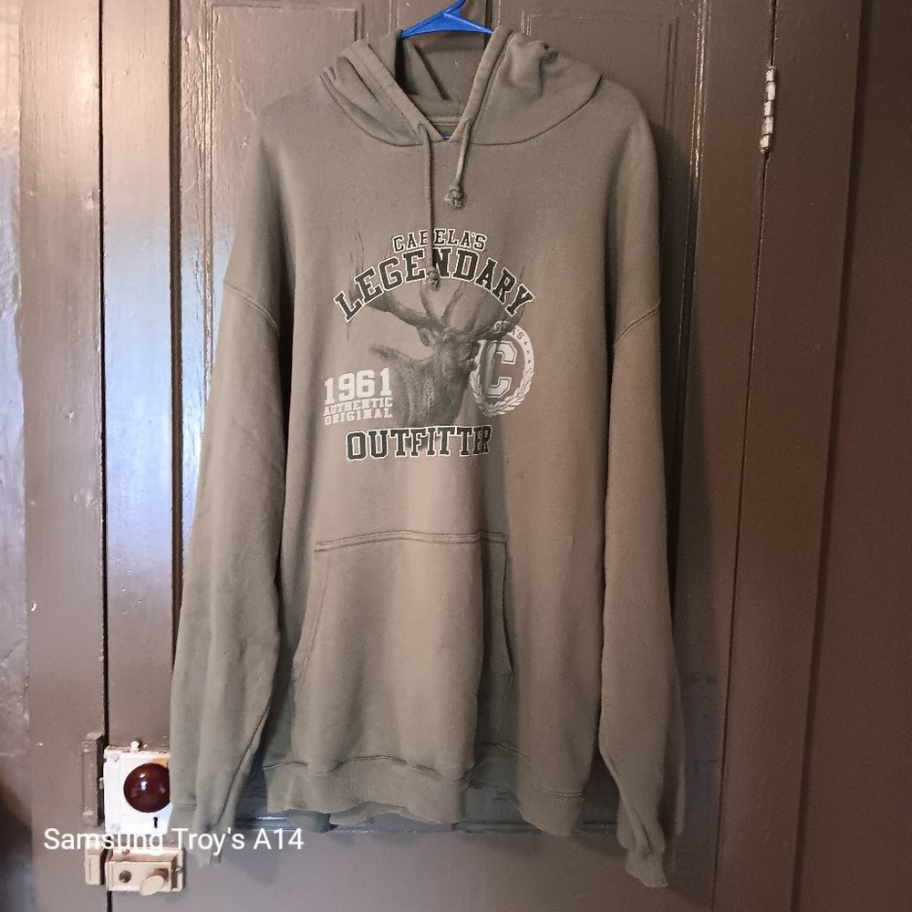 USED Cabela's 3XLT Olive Green Hoodie